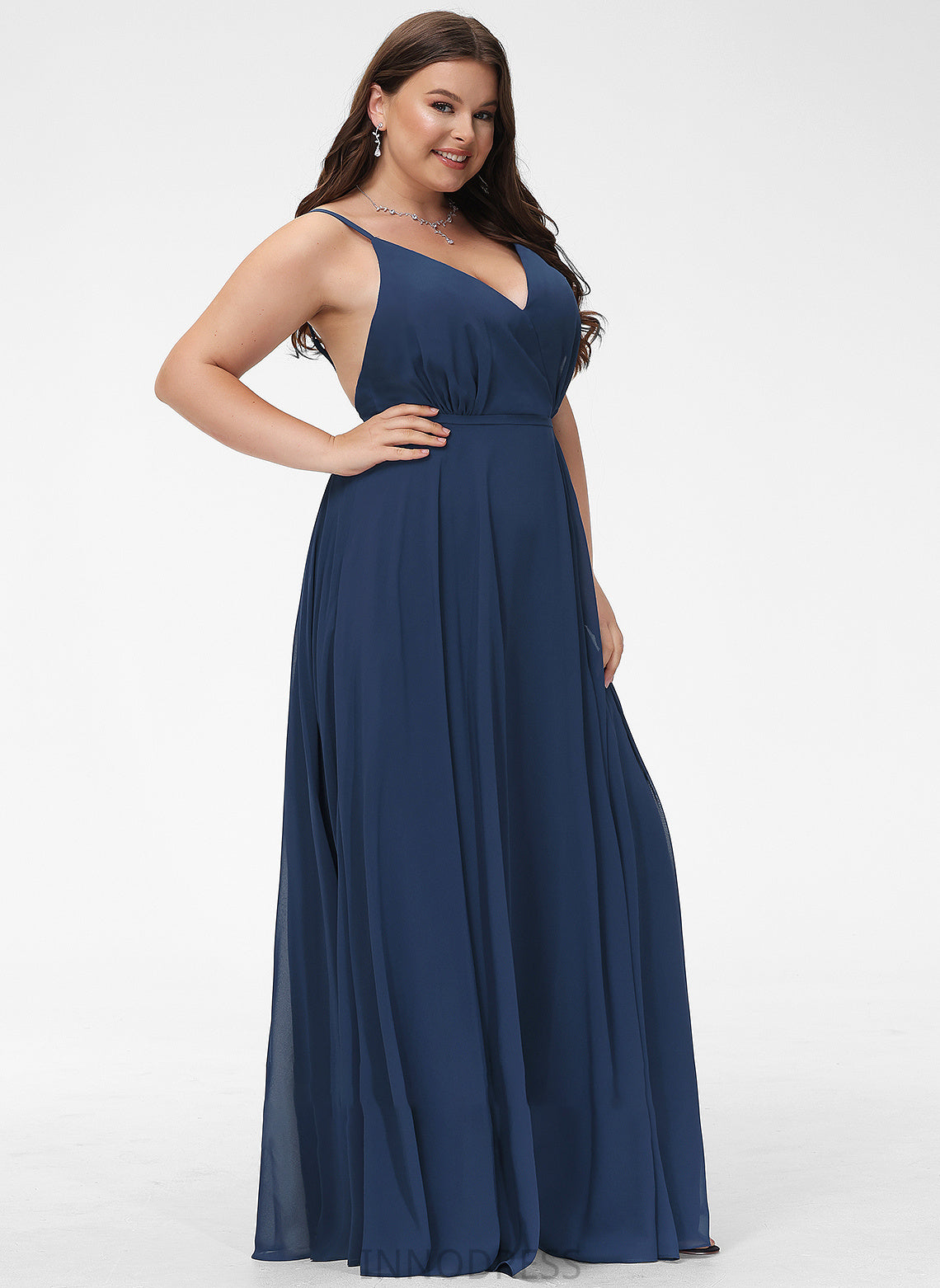 Prom Dresses Floor-Length A-Line Lisa V-neck Split Front With