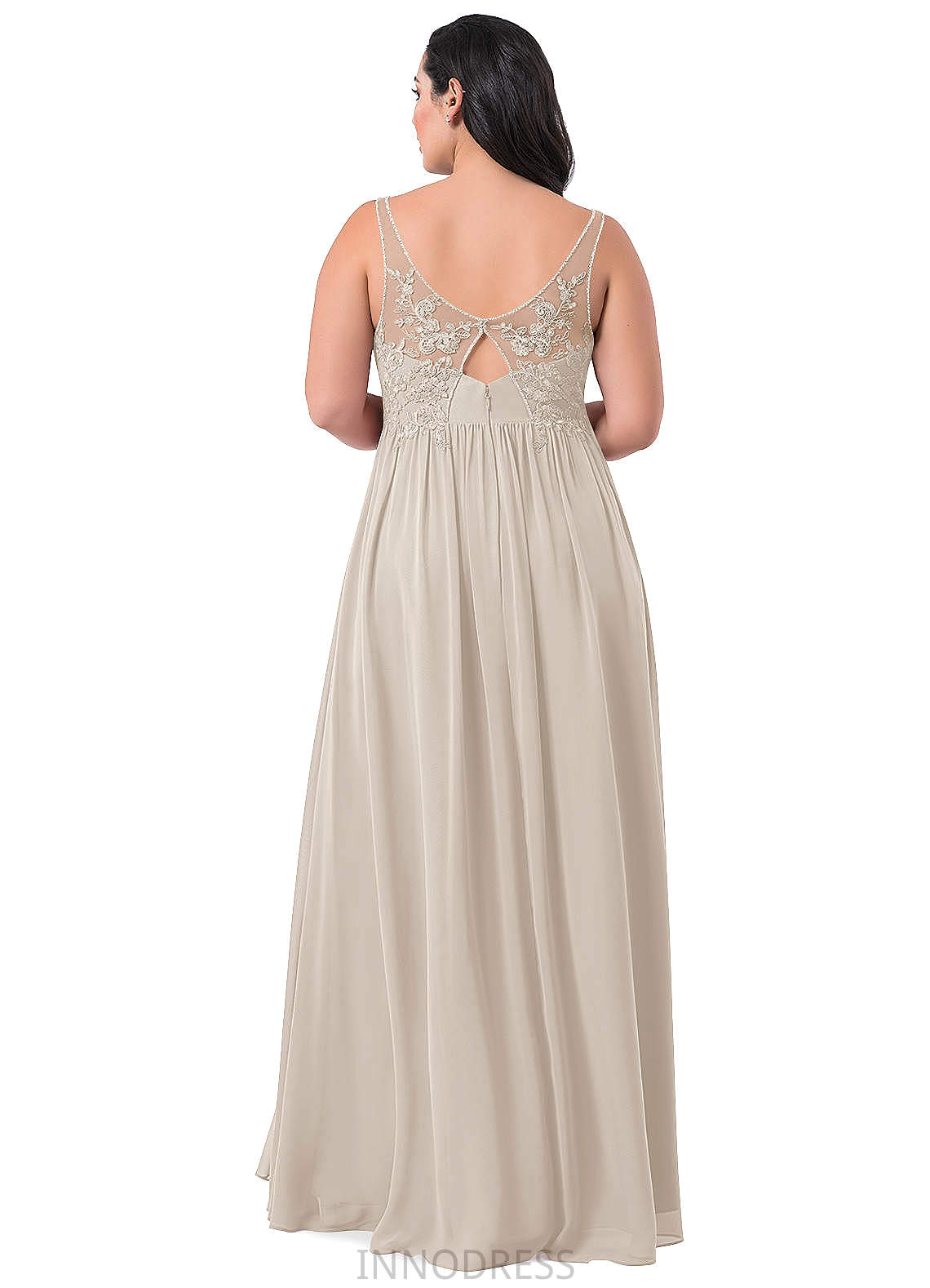 Olive V-Neck Sleeveless Natural Waist Floor Length A-Line/Princess Bridesmaid Dresses