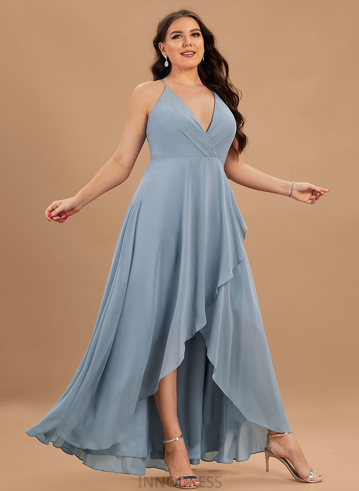 Hadassah A-Line V-neck Asymmetrical Prom Dresses