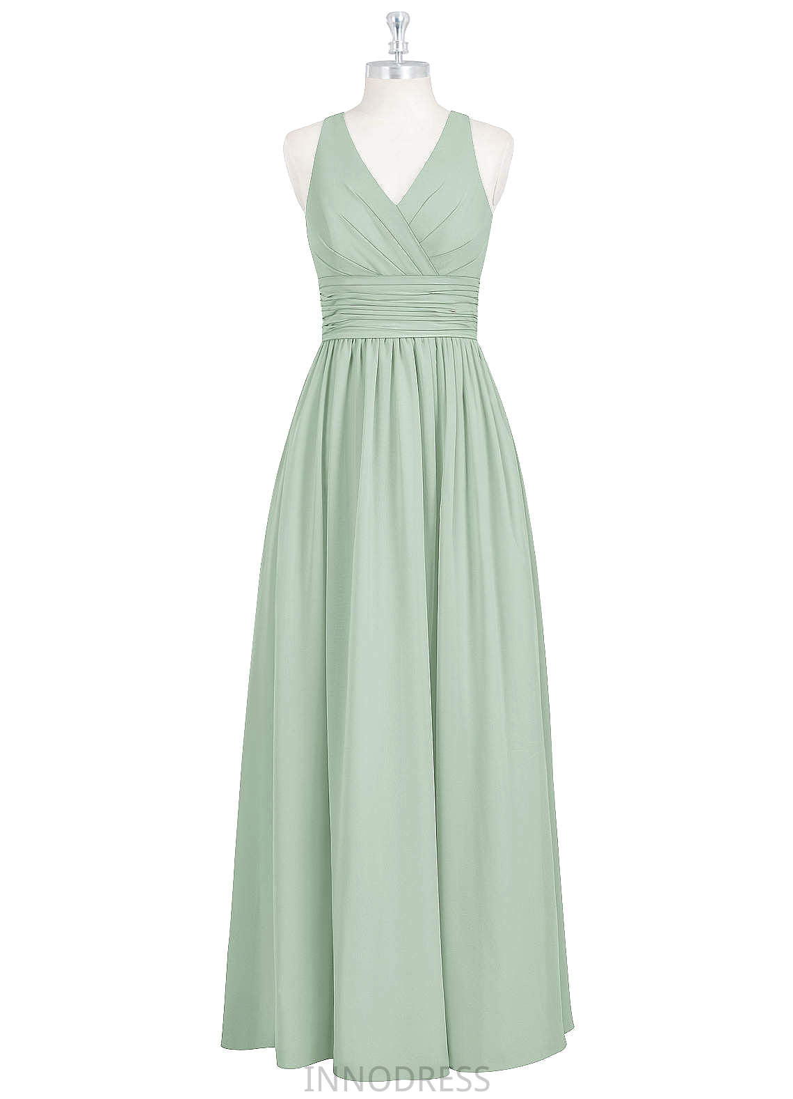 Lillie Spandex Sheath/Column Natural Waist Floor Length Sleeveless V-Neck Bridesmaid Dresses