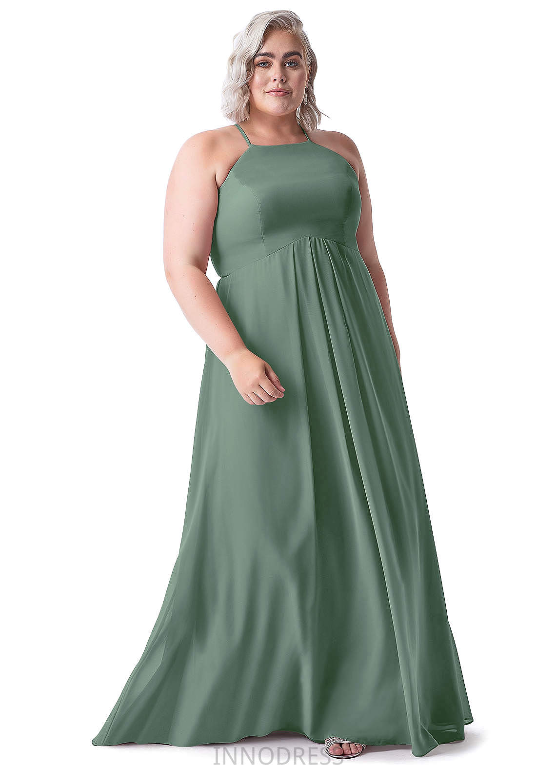 Emmalee Floor Length A-Line/Princess V-Neck Natural Waist Sleeveless Bridesmaid Dresses