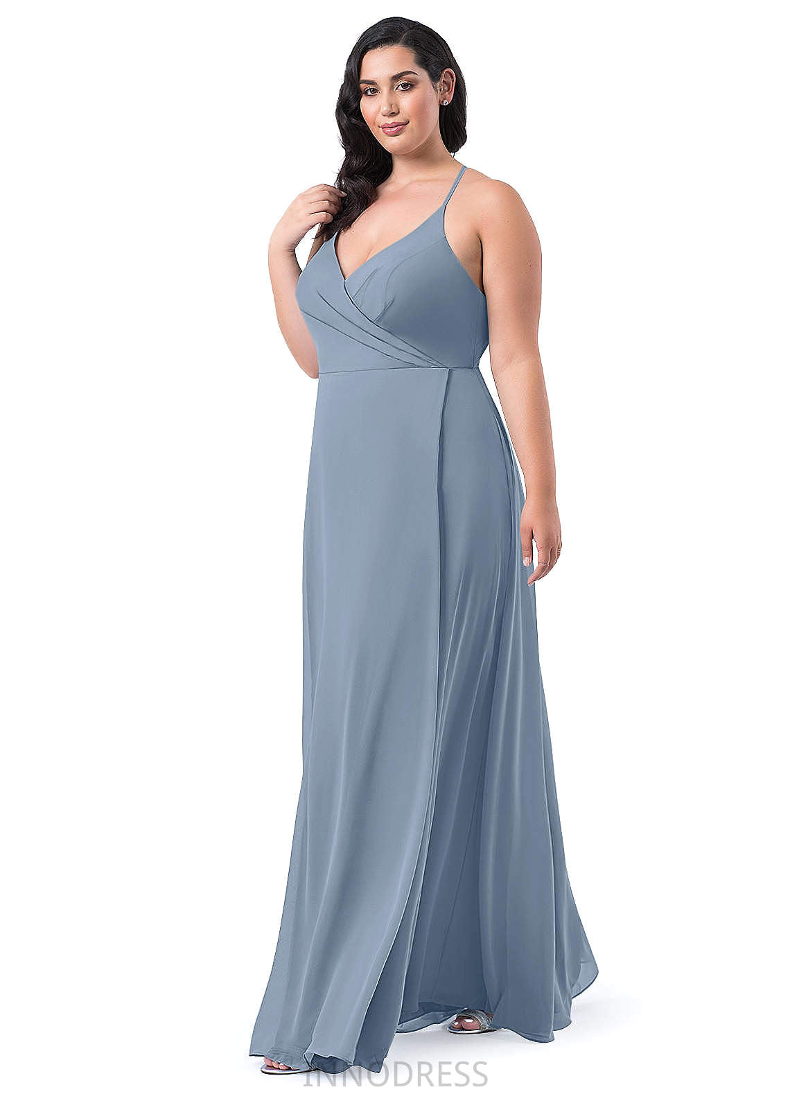 Allyson Natural Waist Sheath/Column Sleeveless High Low Spaghetti Staps Bridesmaid Dresses