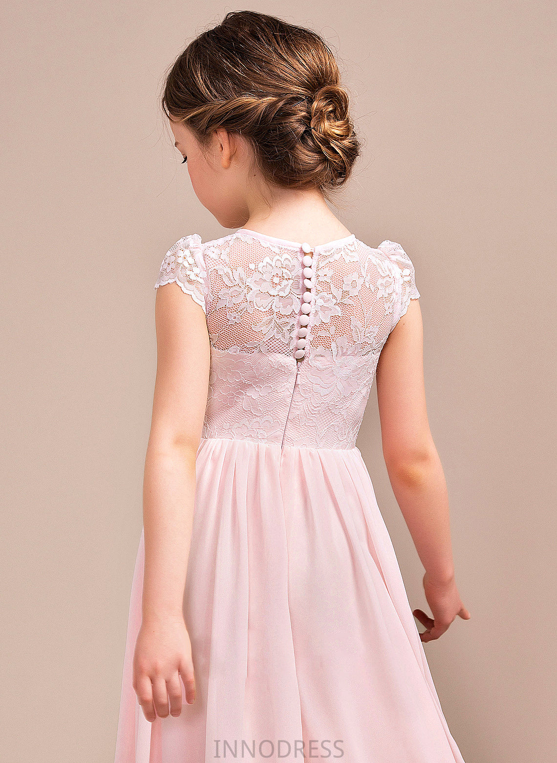 Deanna A-LineScoopNeckFloor-LengthChiffonLaceJuniorBridesmaidDress#81155 Junior Bridesmaid Dresses