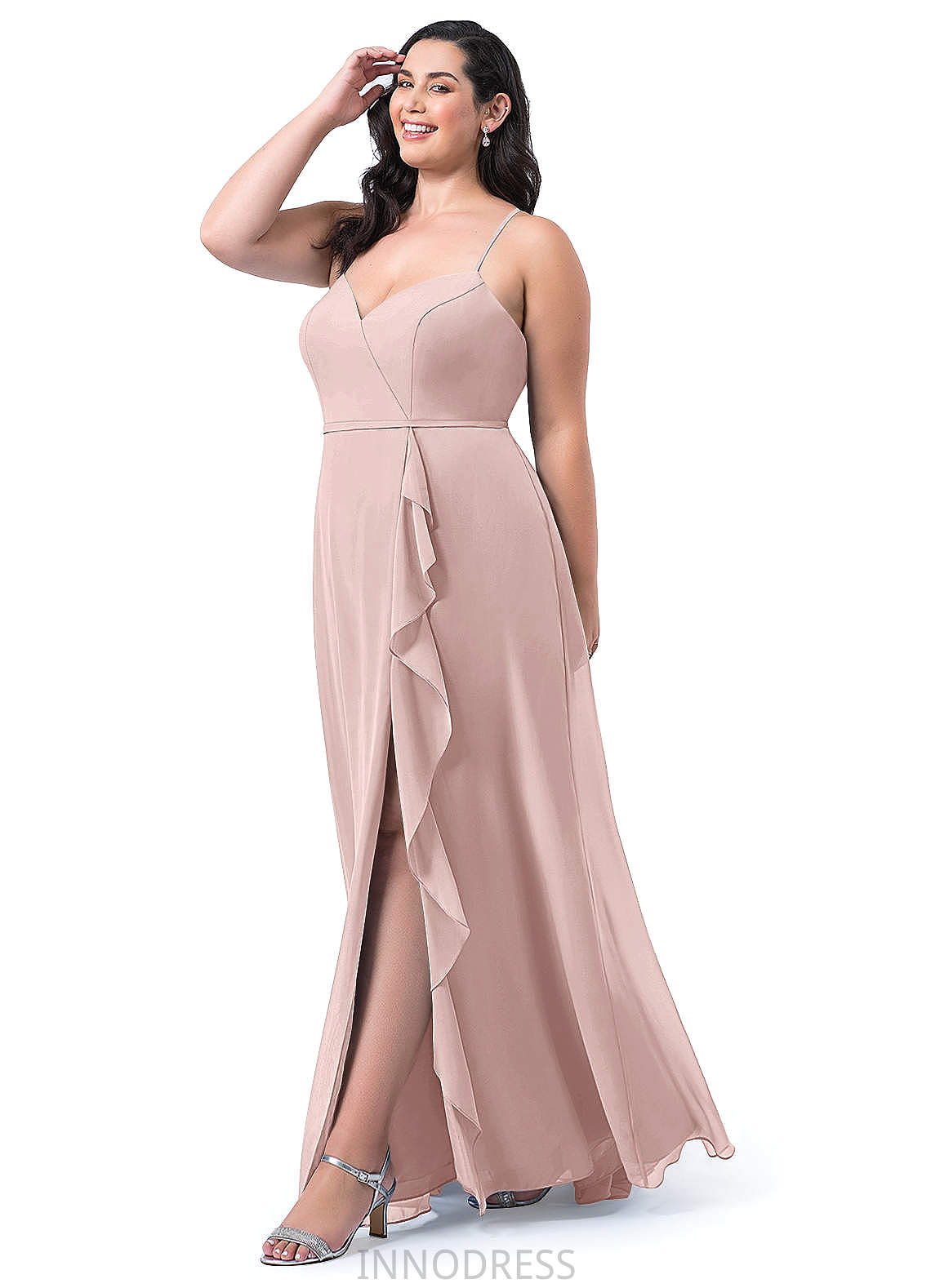 Anastasia Sleeveless Floor Length Natural Waist Spaghetti Staps Trumpet/Mermaid Bridesmaid Dresses