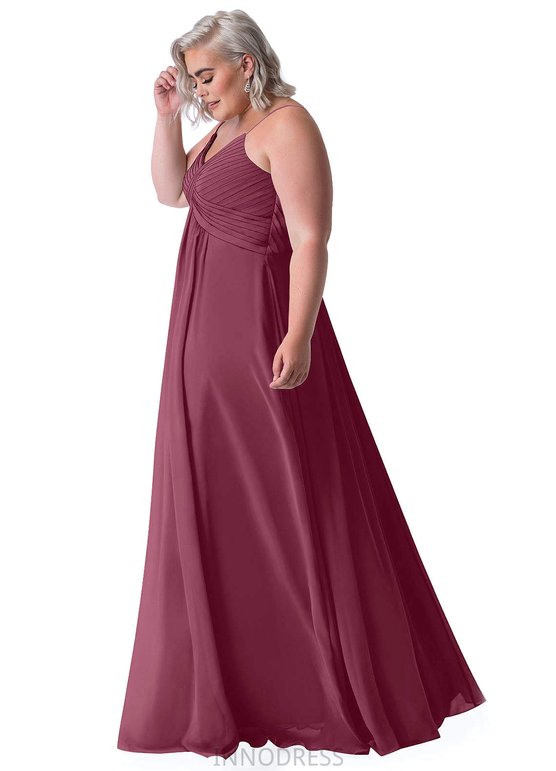 Jazmine Natural Waist Sleeveless A-Line/Princess Floor Length Scoop Bridesmaid Dresses