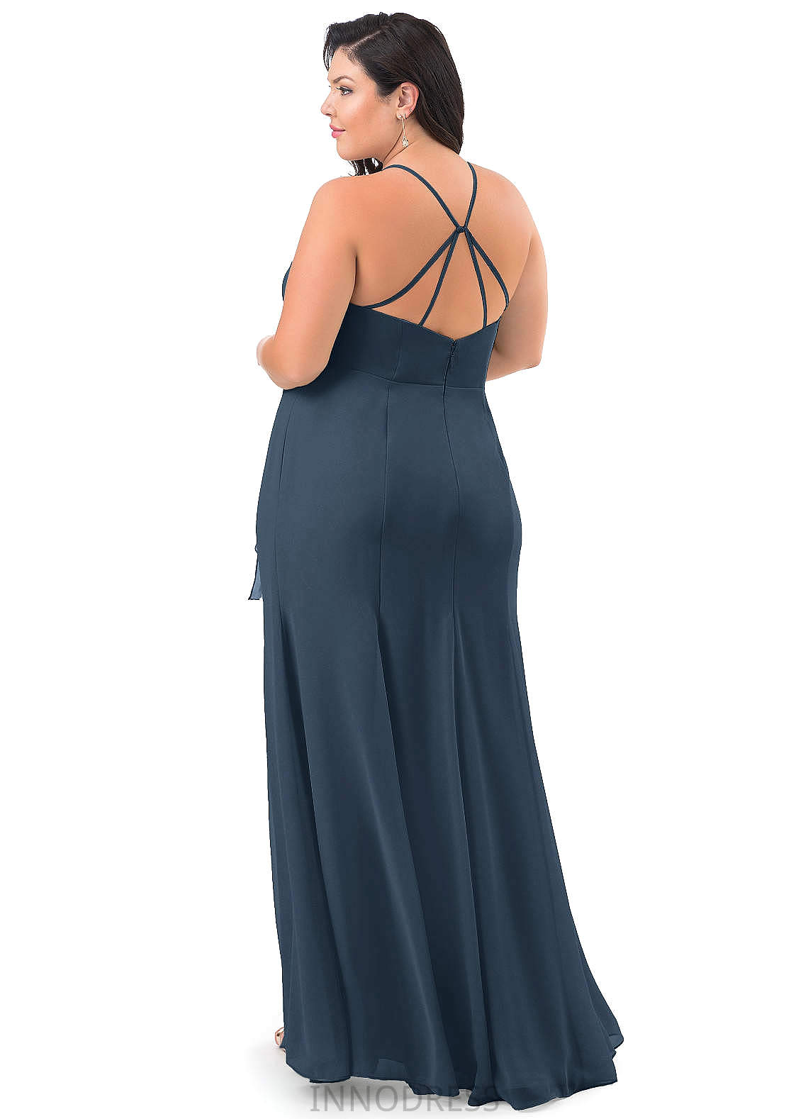 Margery Natural Waist A-Line/Princess Spaghetti Staps Sleeveless Floor Length Bridesmaid Dresses