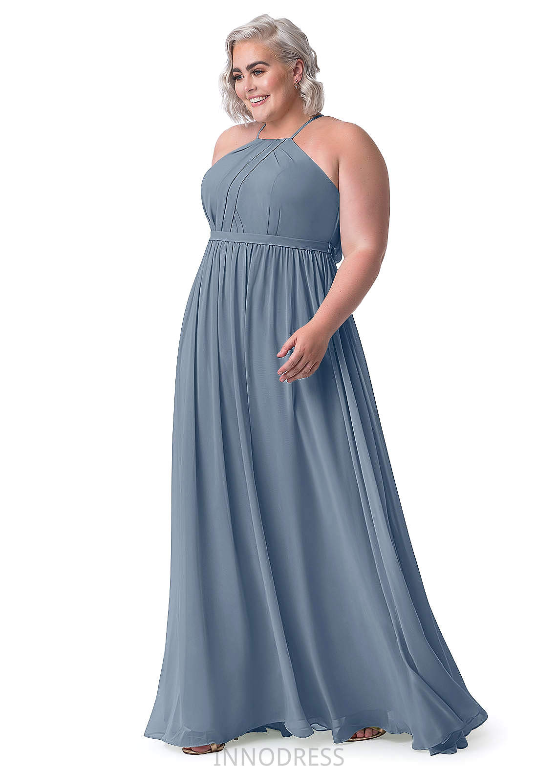 Madalynn Sleeveless Sheath/Column Satin Floor Length Natural Waist Straps Bridesmaid Dresses