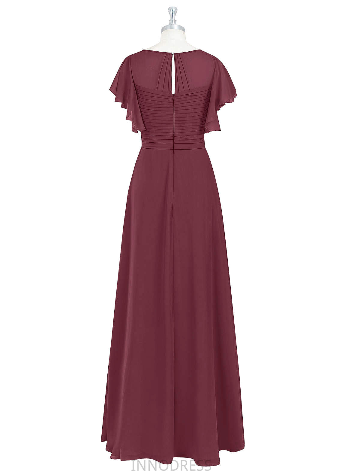 Elsie Sleeveless Spaghetti Staps A-Line/Princess Natural Waist Floor Length Bridesmaid Dresses