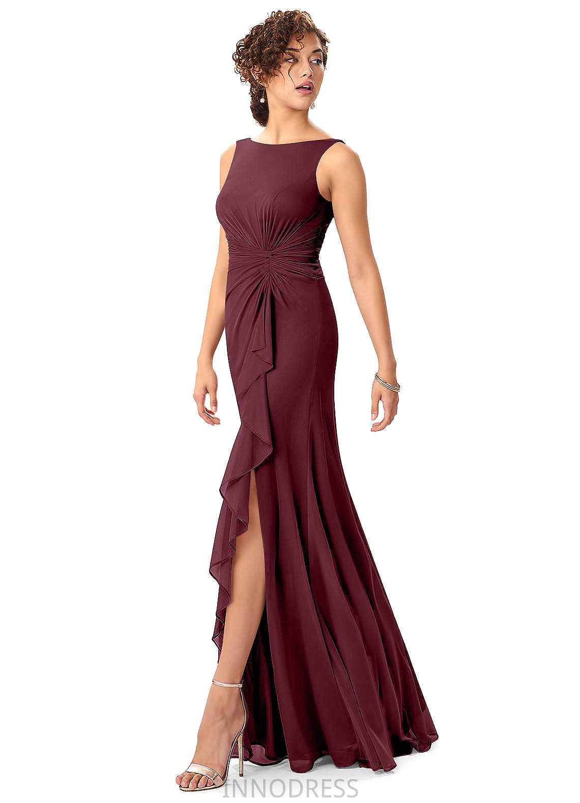 Sherlyn Floor Length A-Line/Princess V-Neck Natural Waist Sleeveless Bridesmaid Dresses