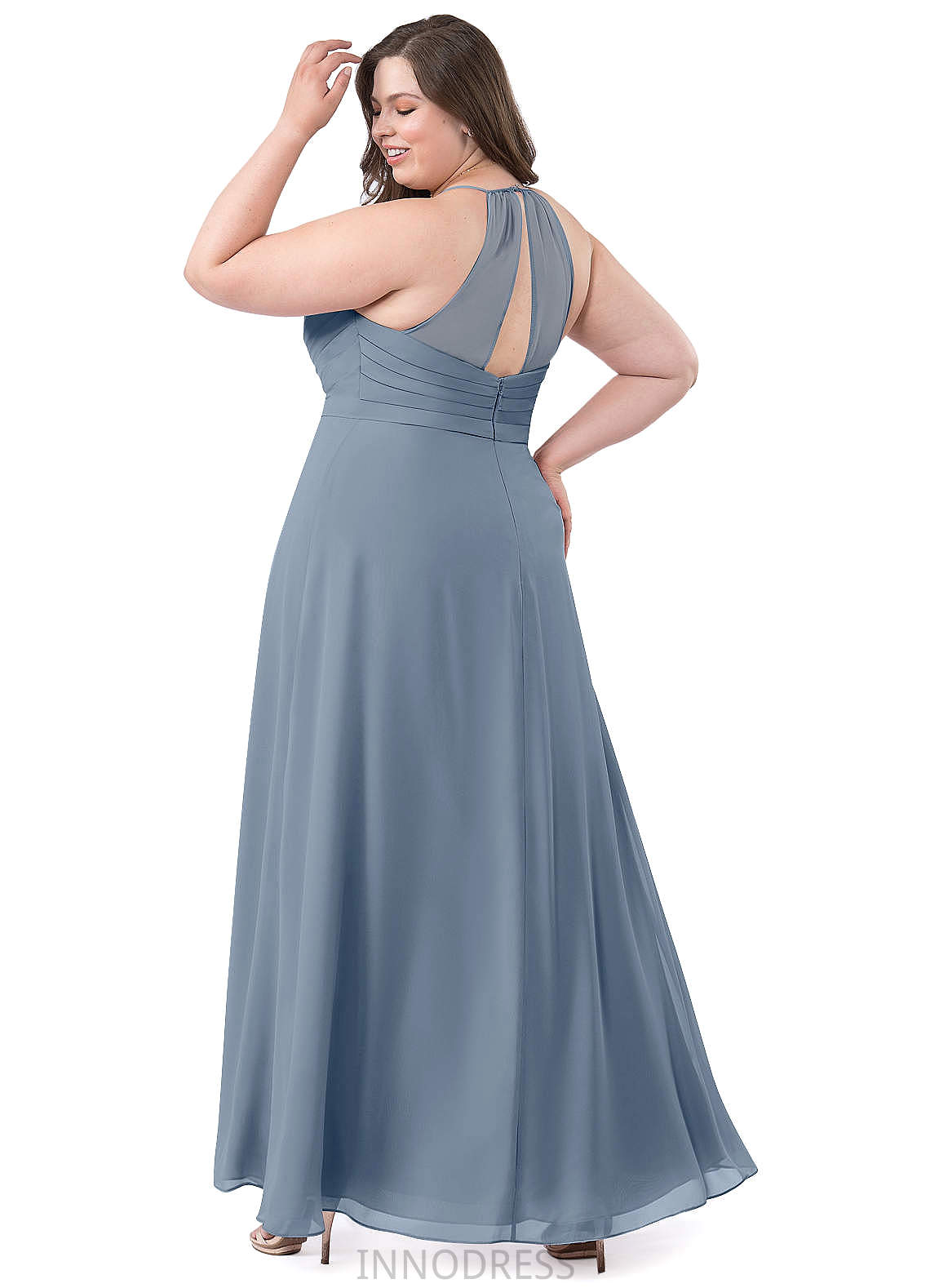 Helen Sleeveless V-Neck A-Line/Princess Floor Length Natural Waist Bridesmaid Dresses