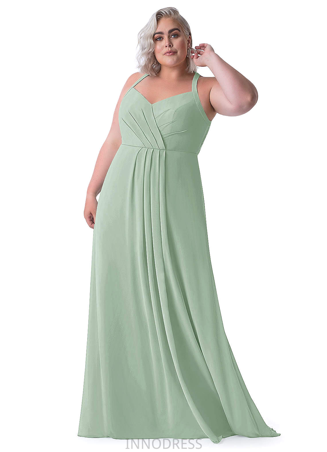 Undine Sleeveless Floor Length V-Neck Natural Waist A-Line/Princess Bridesmaid Dresses