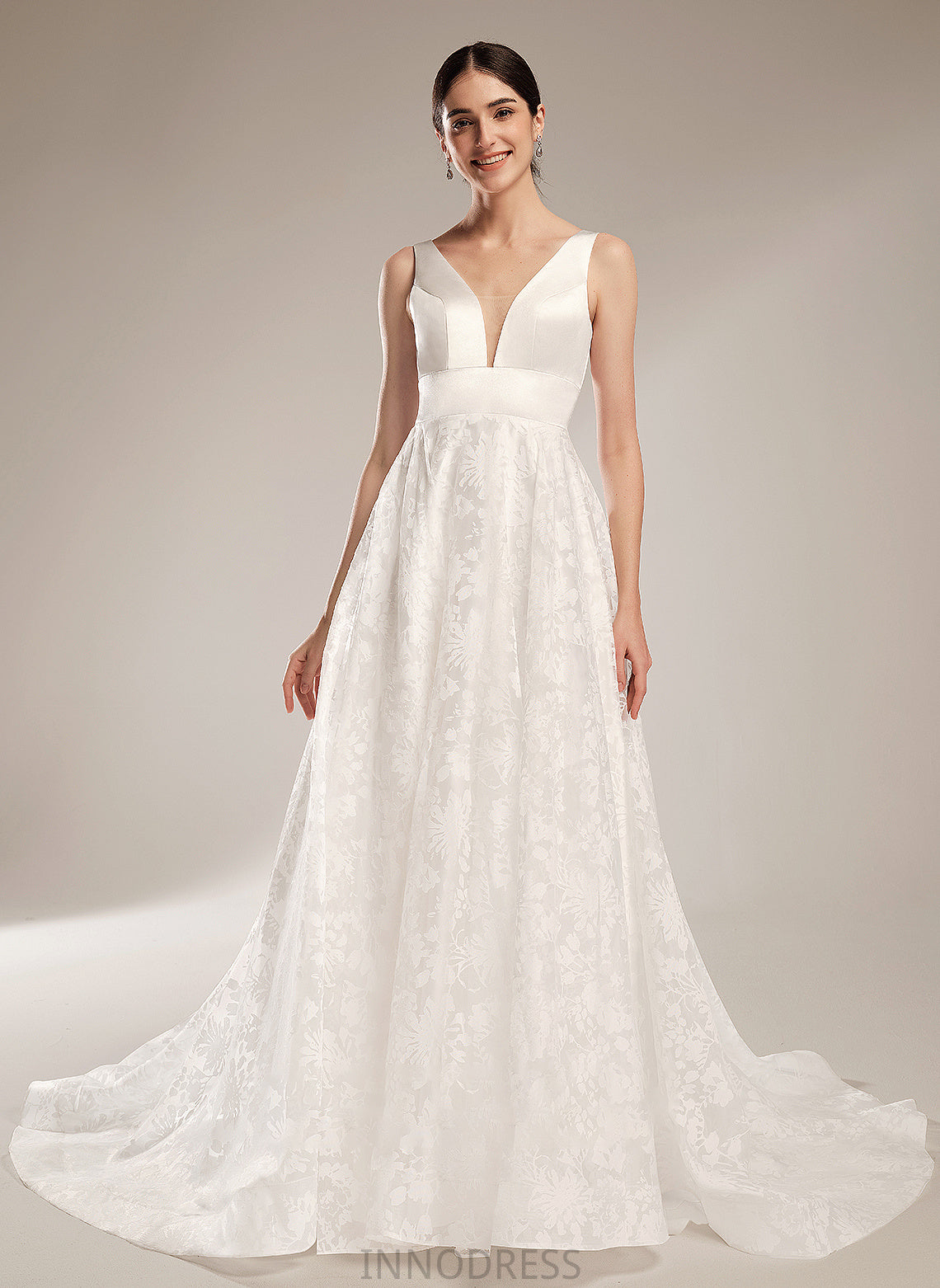 Wedding Dresses V-neck Chapel Ball-Gown/Princess Train Wedding Emerson Dress