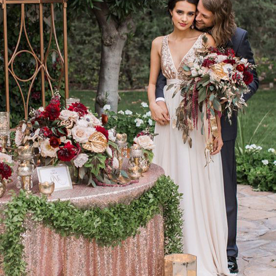 Elegant Open Back V Neck With Bowknot Bridesmaid Dresses