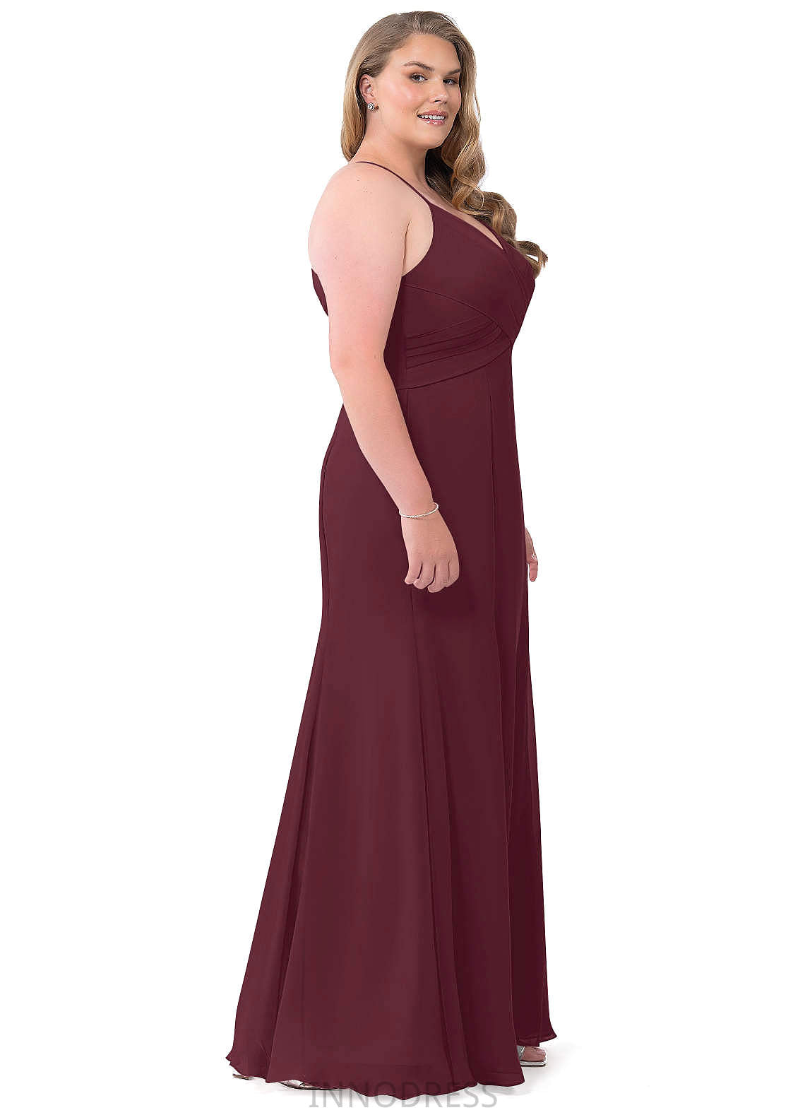 Kristin V-Neck Natural Waist Knee Length A-Line/Princess Bridesmaid Dresses