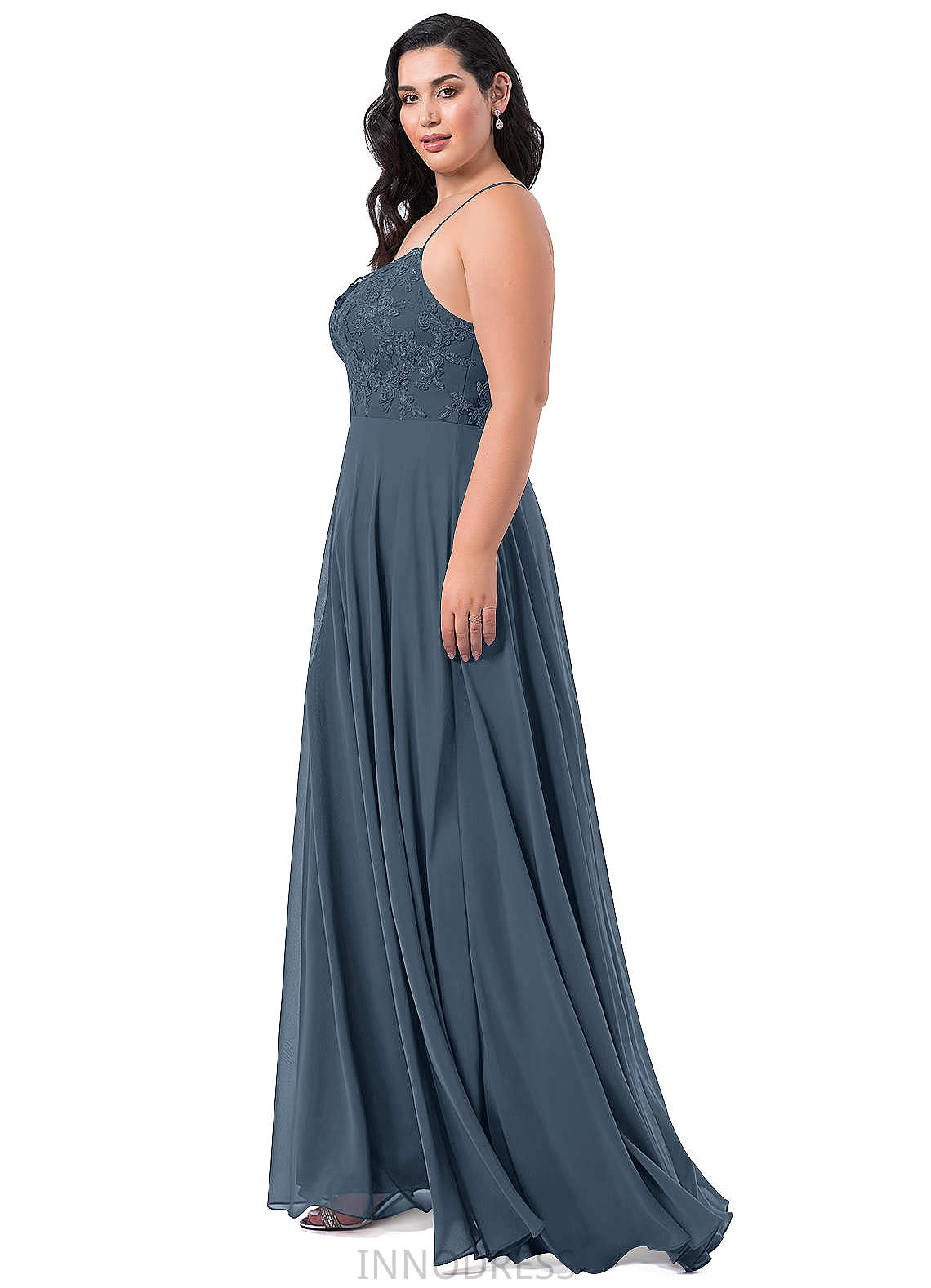 Jill Natural Waist A-Line/Princess Sleeveless Floor Length Straps Bridesmaid Dresses