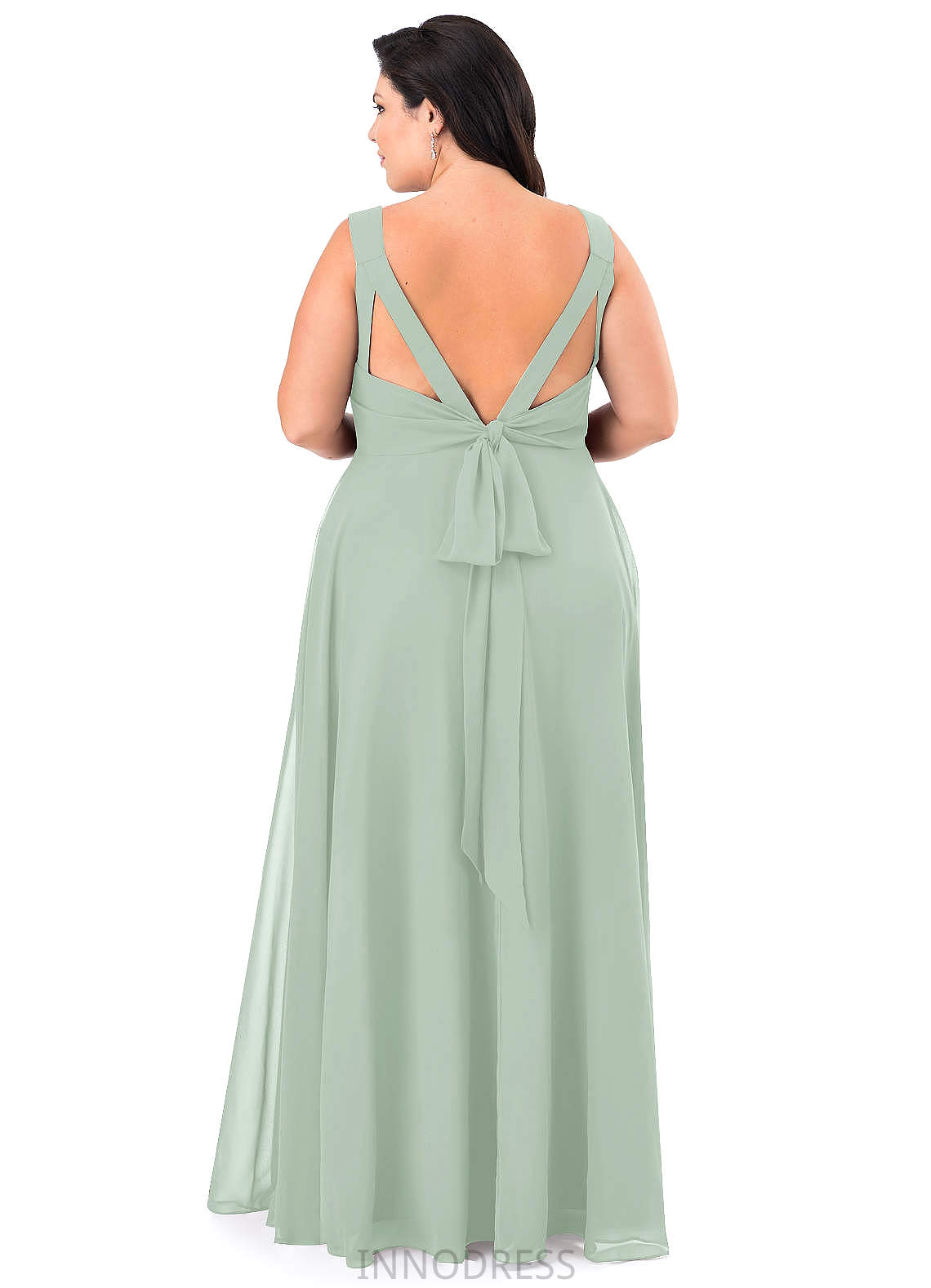 Jamie Floor Length Sleeveless V-Neck A-Line/Princess Natural Waist Bridesmaid Dresses