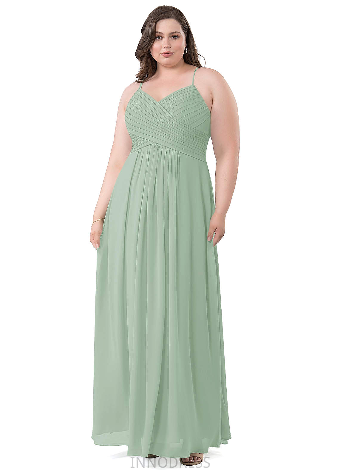 Haley Straps A-Line/Princess Floor Length Sleeveless Natural Waist Bridesmaid Dresses