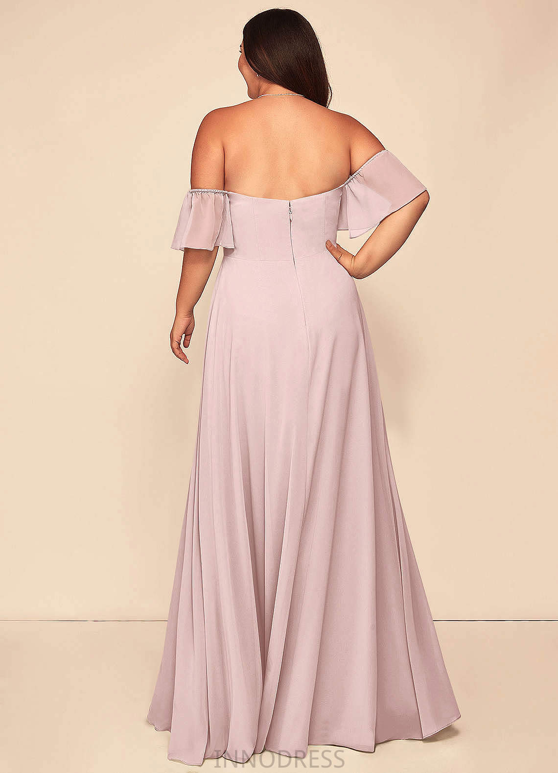 Haylie A-Line/Princess Floor Length Natural Waist Spaghetti Staps Sleeveless Bridesmaid Dresses