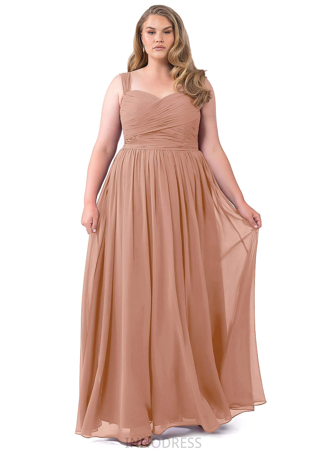 Audrey Sleeveless Floor Length Scoop Natural Waist A-Line/Princess Bridesmaid Dresses