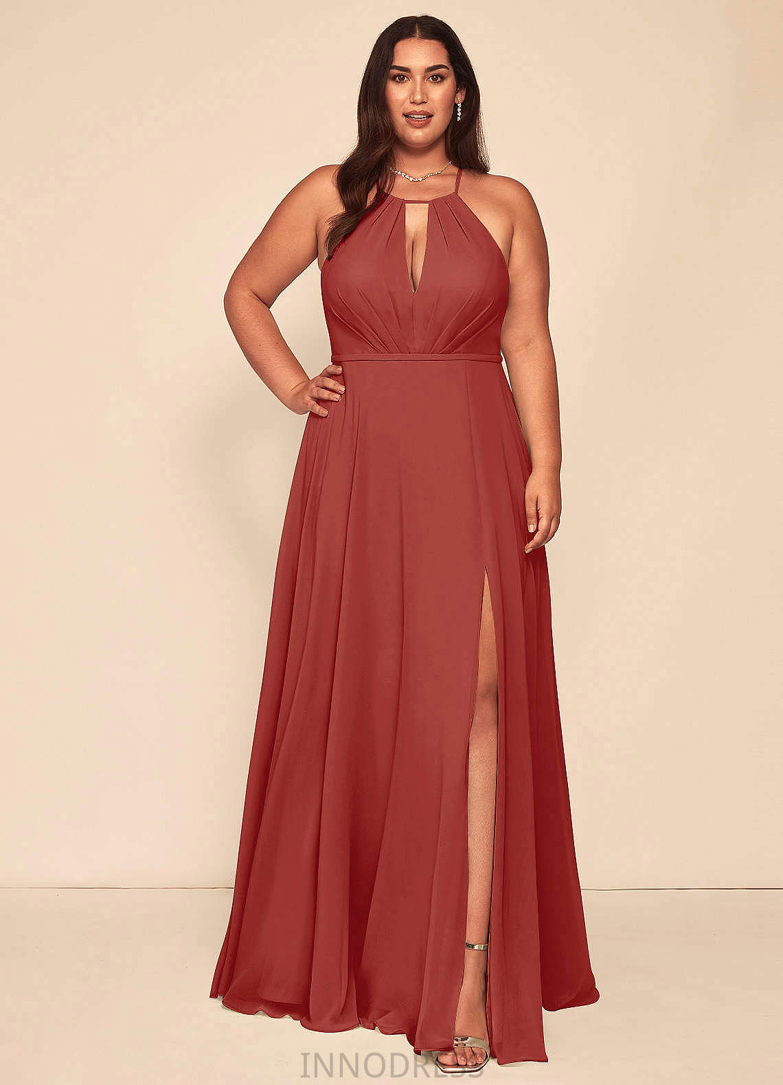 Myah Velvet Straps Sleeveless Floor Length Natural Waist Trumpet/Mermaid Bridesmaid Dresses