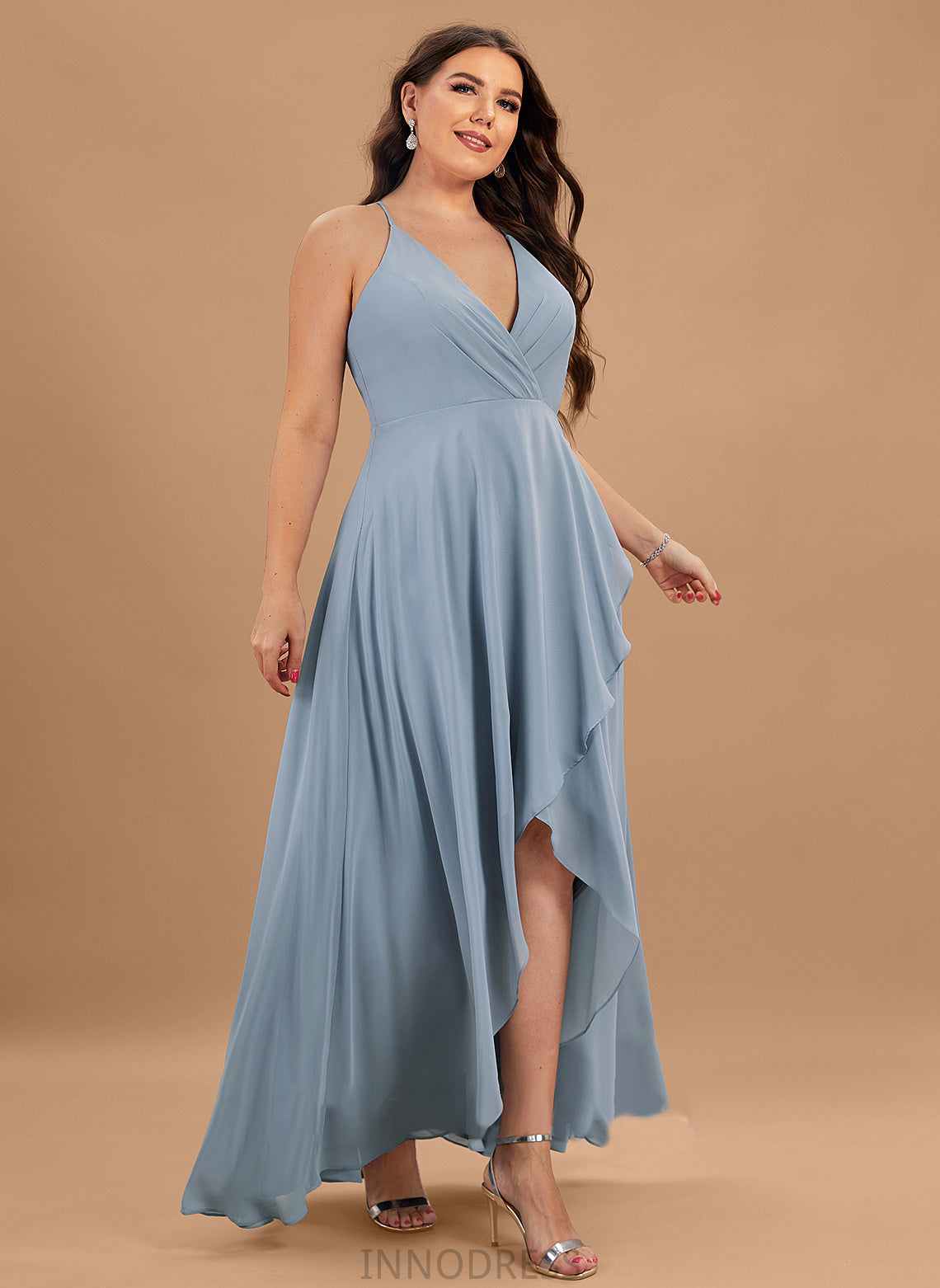 Hadassah A-Line V-neck Asymmetrical Prom Dresses