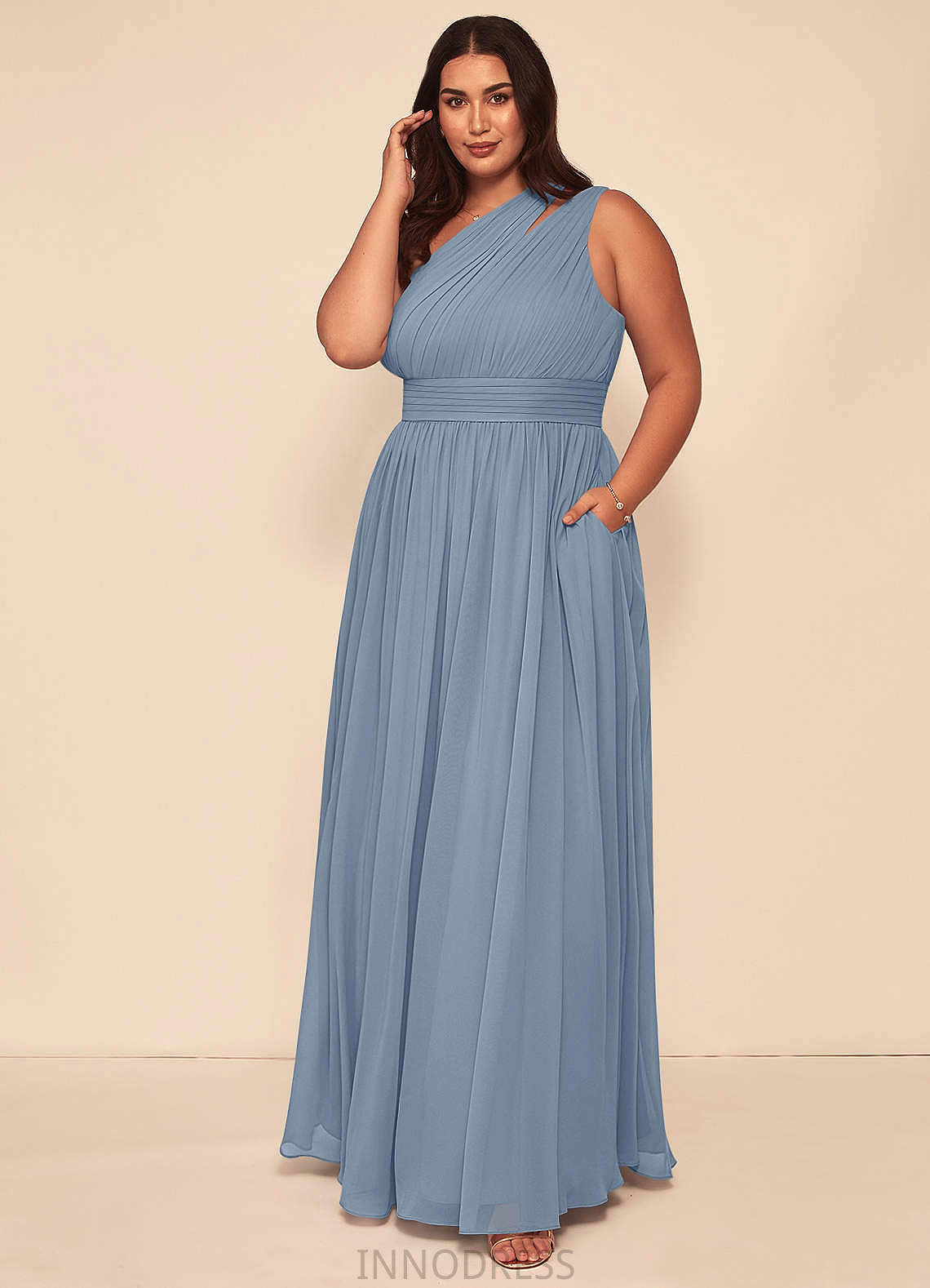 Karen Floor Length A-Line/Princess Natural Waist Straps Sleeveless Bridesmaid Dresses