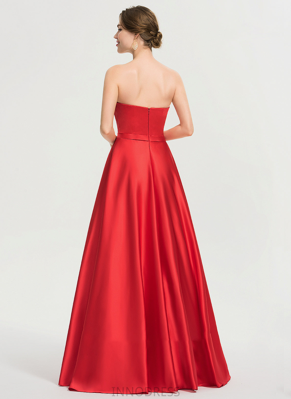 Pockets Sequins Prom Dresses June Sweetheart Beading Satin With Ball-Gown/Princess Floor-Length