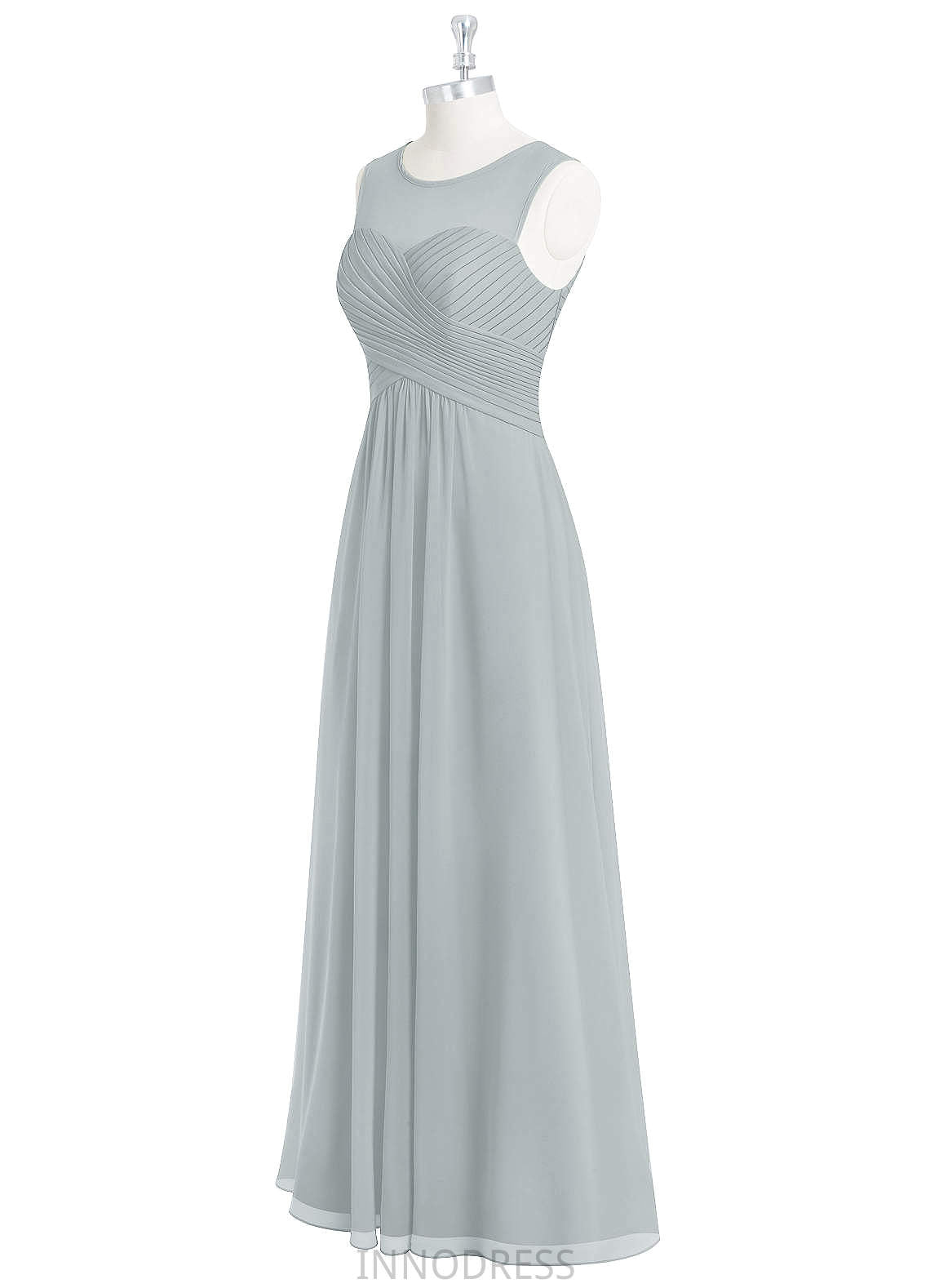 Aurora Spaghetti Staps Sheath/Column Sleeveless Natural Waist Floor Length Bridesmaid Dresses