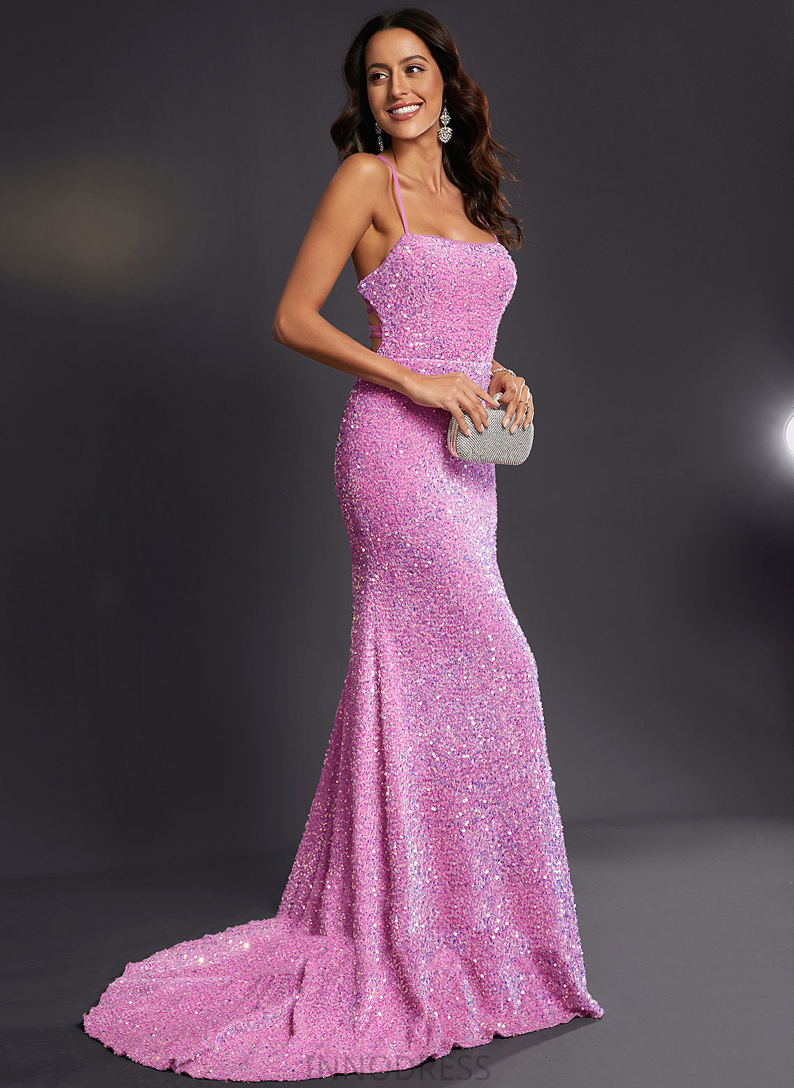 Sweep Square Sequined Train Jessica Trumpet/Mermaid Prom Dresses