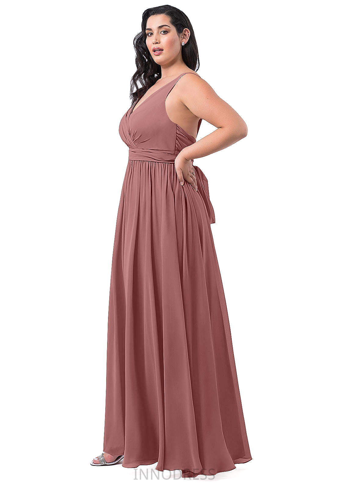 Cassie Sleeveless Natural Waist A-Line/Princess Scoop Floor Length Bridesmaid Dresses