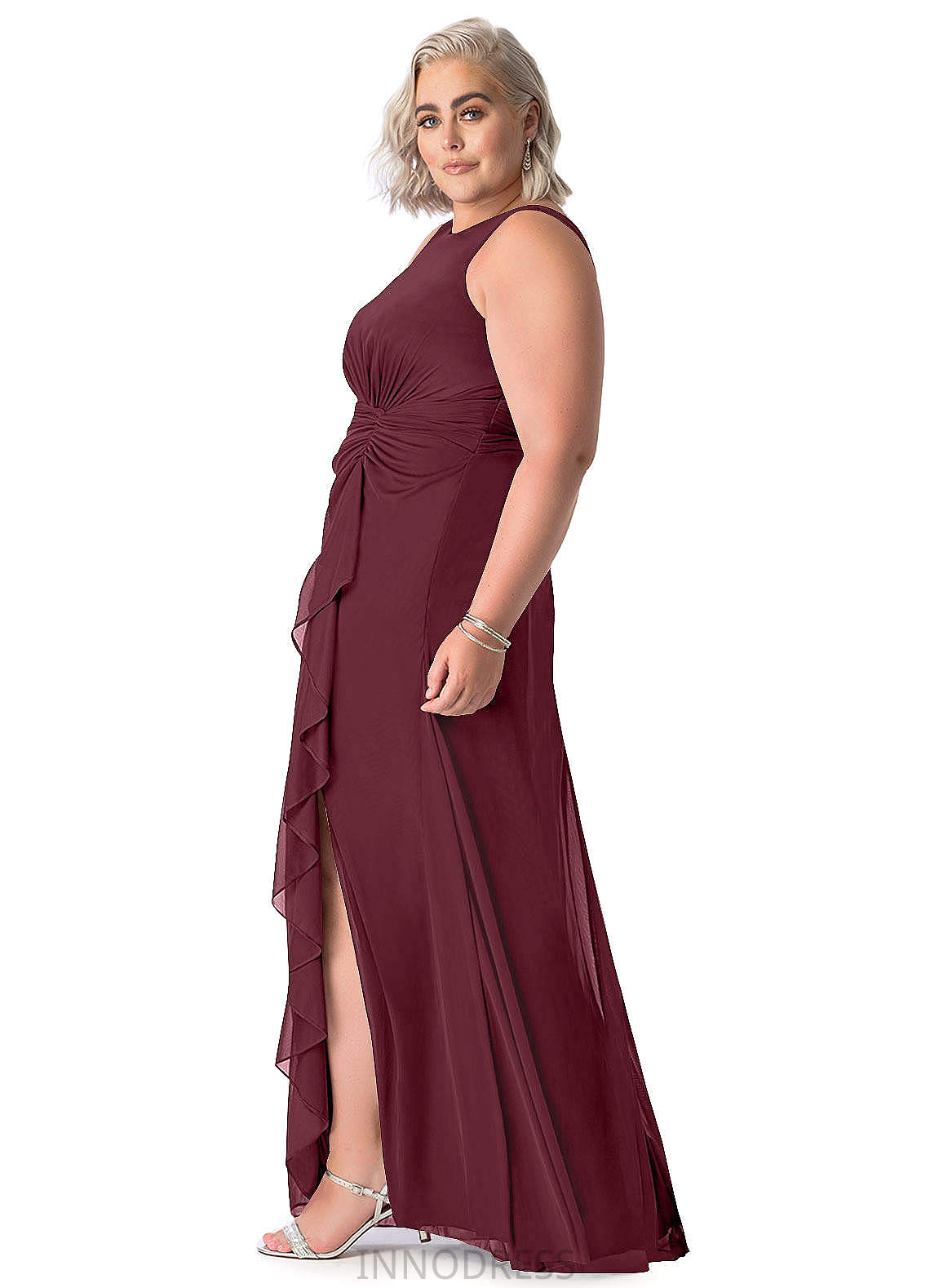 Sherlyn Floor Length A-Line/Princess V-Neck Natural Waist Sleeveless Bridesmaid Dresses