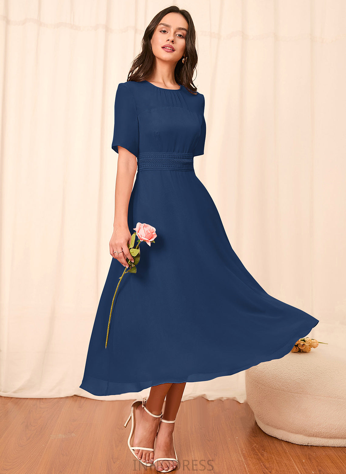 Sleeve Sleeves A-Line Length Knee-Length Straps Silhouette Fabric Maryjane Sleeveless A-Line/Princess Natural Waist Bridesmaid Dresses