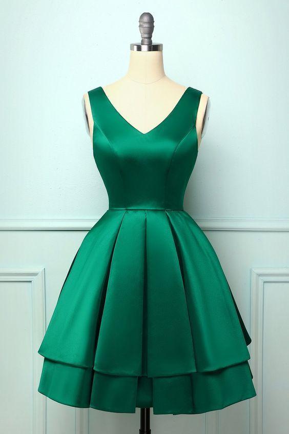 Green Edith Homecoming Dresses Satin Ball 11007