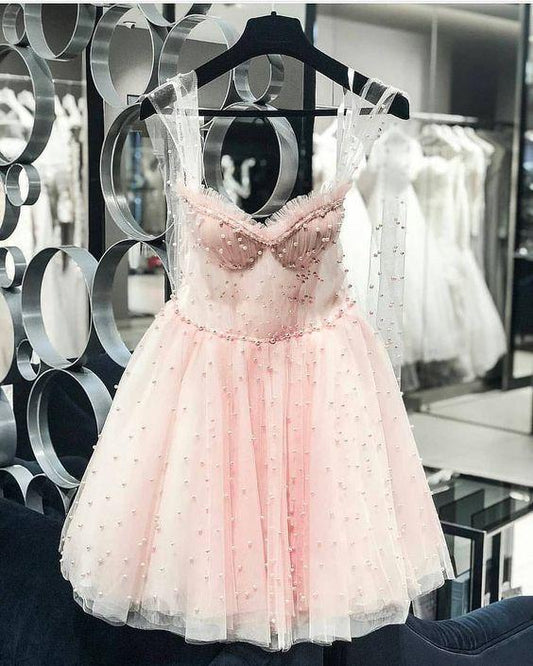 Sexy Beading Destiney Homecoming Dresses Pink 13792