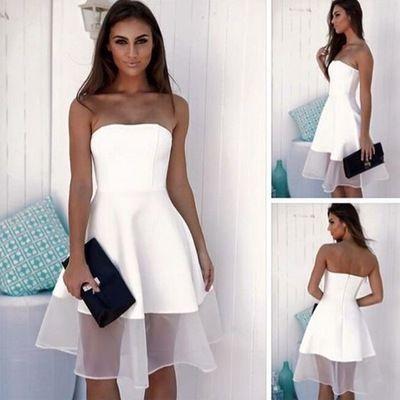 Jayden Homecoming Dresses White Strapless Short 13845