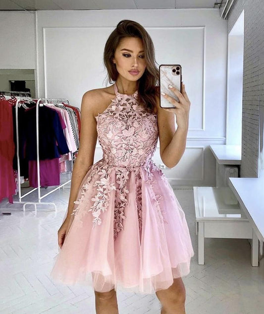 Krista Homecoming Dresses CUTE LACE SHORT DRESS 13935