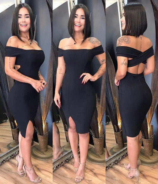 Off The Shoulder Black Homecoming Dresses Kamila 14068