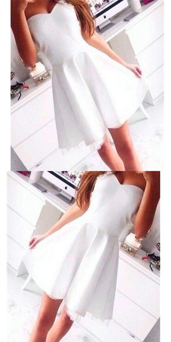 White Hot Selling White Alyson Homecoming Dresses Sweetheart Simple Freshman 149