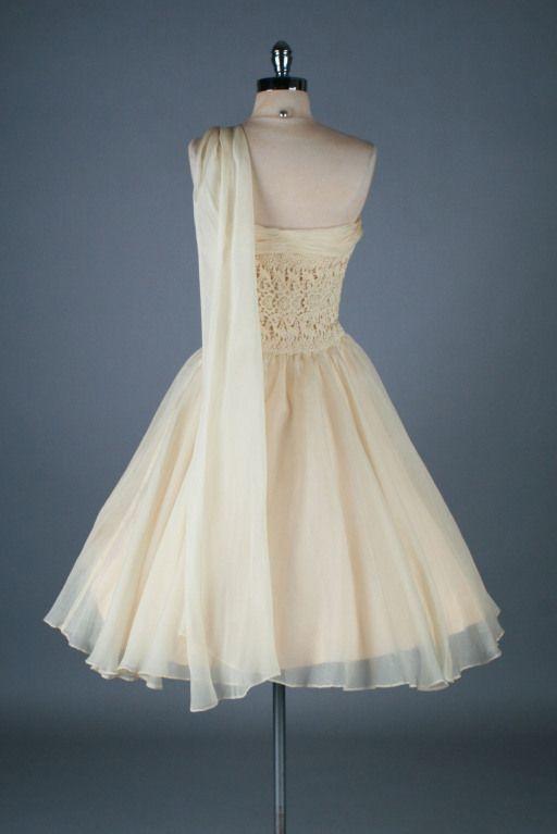 Vintage One Homecoming Dresses Sanai Shoulder Organza 15423