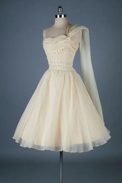 Vintage One Homecoming Dresses Sanai Shoulder Organza 15423