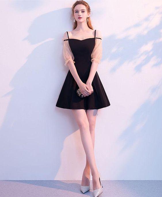 Simple Homecoming Dresses Carlee Black Short Dress Black 1725