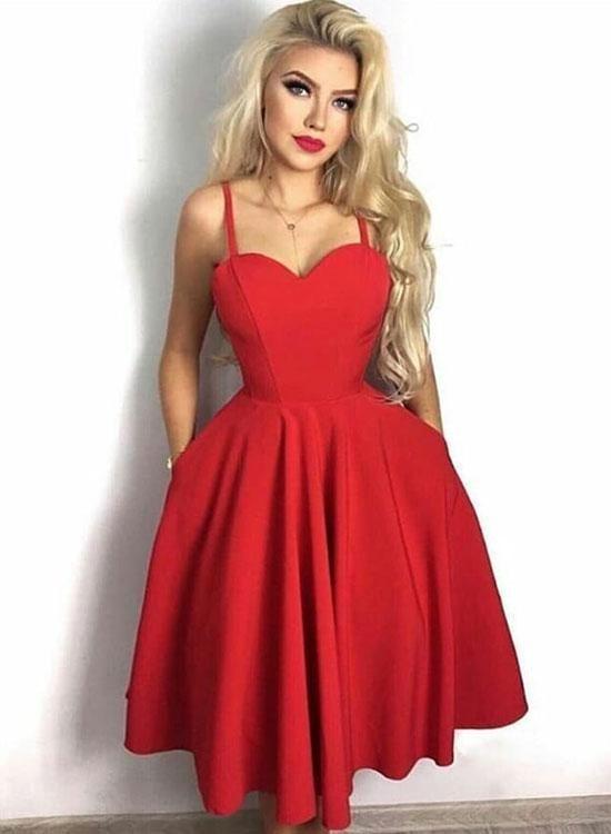 Cute Red Short Homecoming Dresses Mignon 1763