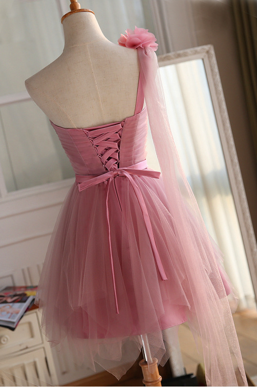 Cute Sweetheart Homecoming Dresses Shania Pink Tulle Sleeveless A-Line Short 20249