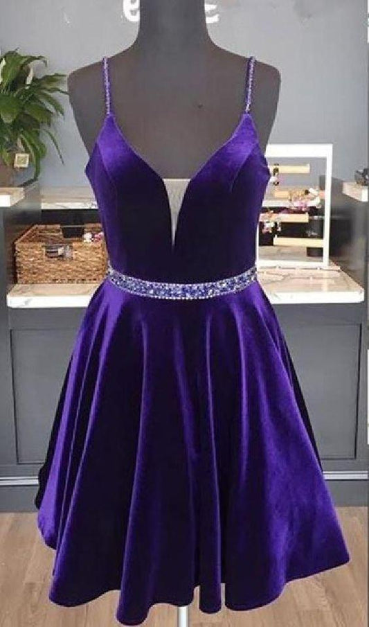 Beautiful Custom Homecoming Dresses Maggie Made A-Line Purple 201