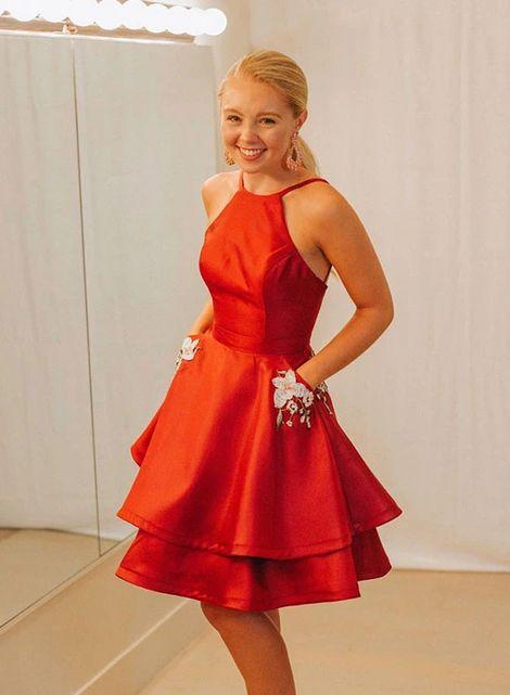 Julia Homecoming Dresses Cute Red Short 22228