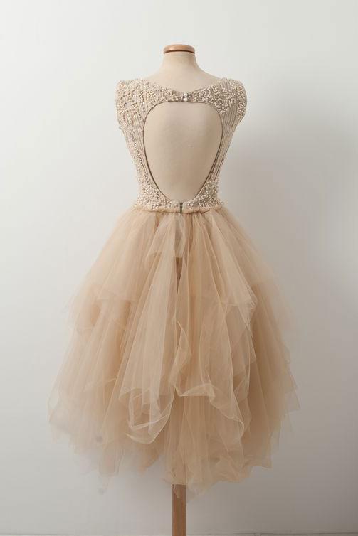 Homecoming Dresses Jordin Champagne Tulle 22229