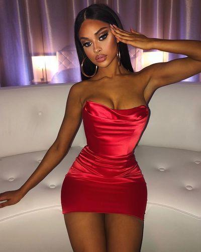 Stylish Homecoming Dresses Araceli Sheath Strapless Red Short 23953