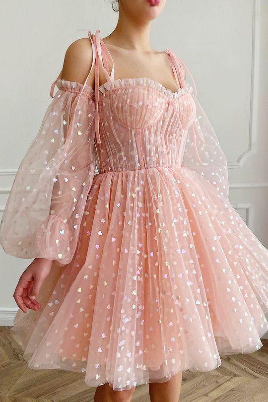 Tulle Sweetheart Homecoming Dresses Paloma Pink 24248