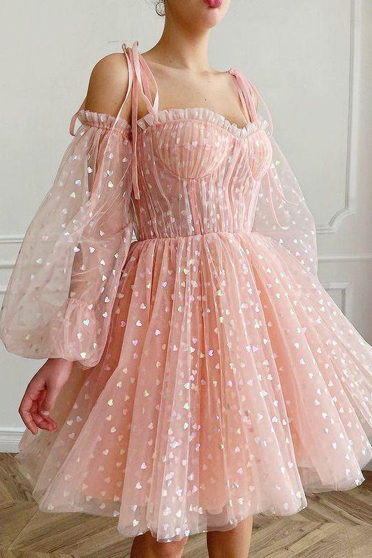 Tulle Sweetheart Homecoming Dresses Paloma Pink 24248