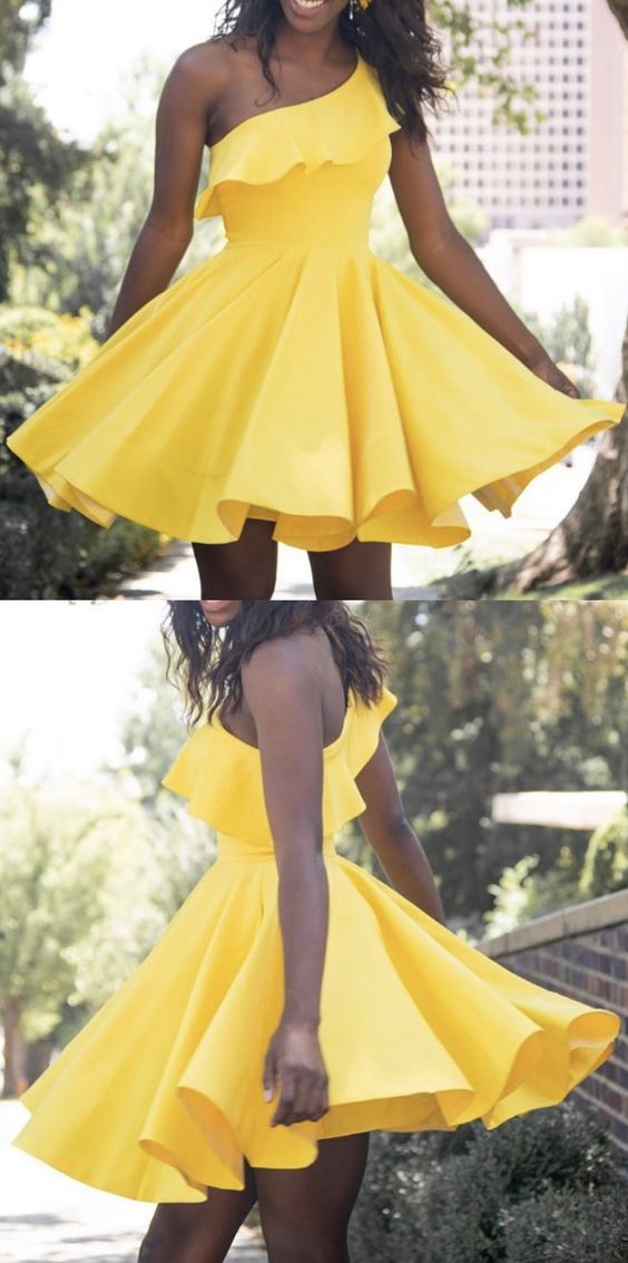 Ryan Homecoming Dresses Yellow Cute 2458